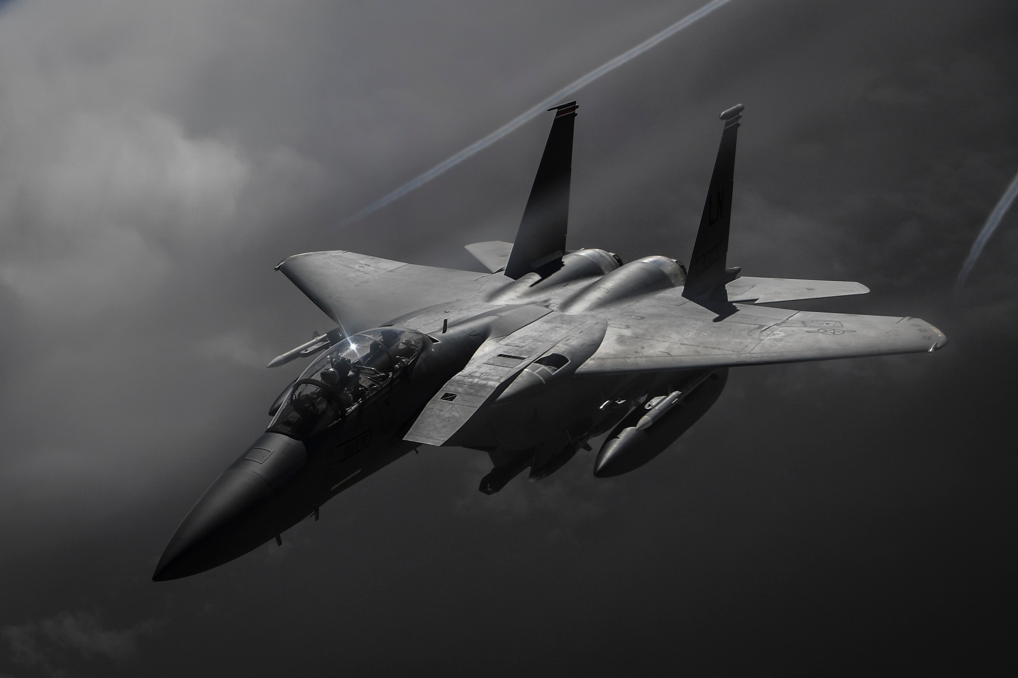 An F-15E Strike Eagle flies over Iraq