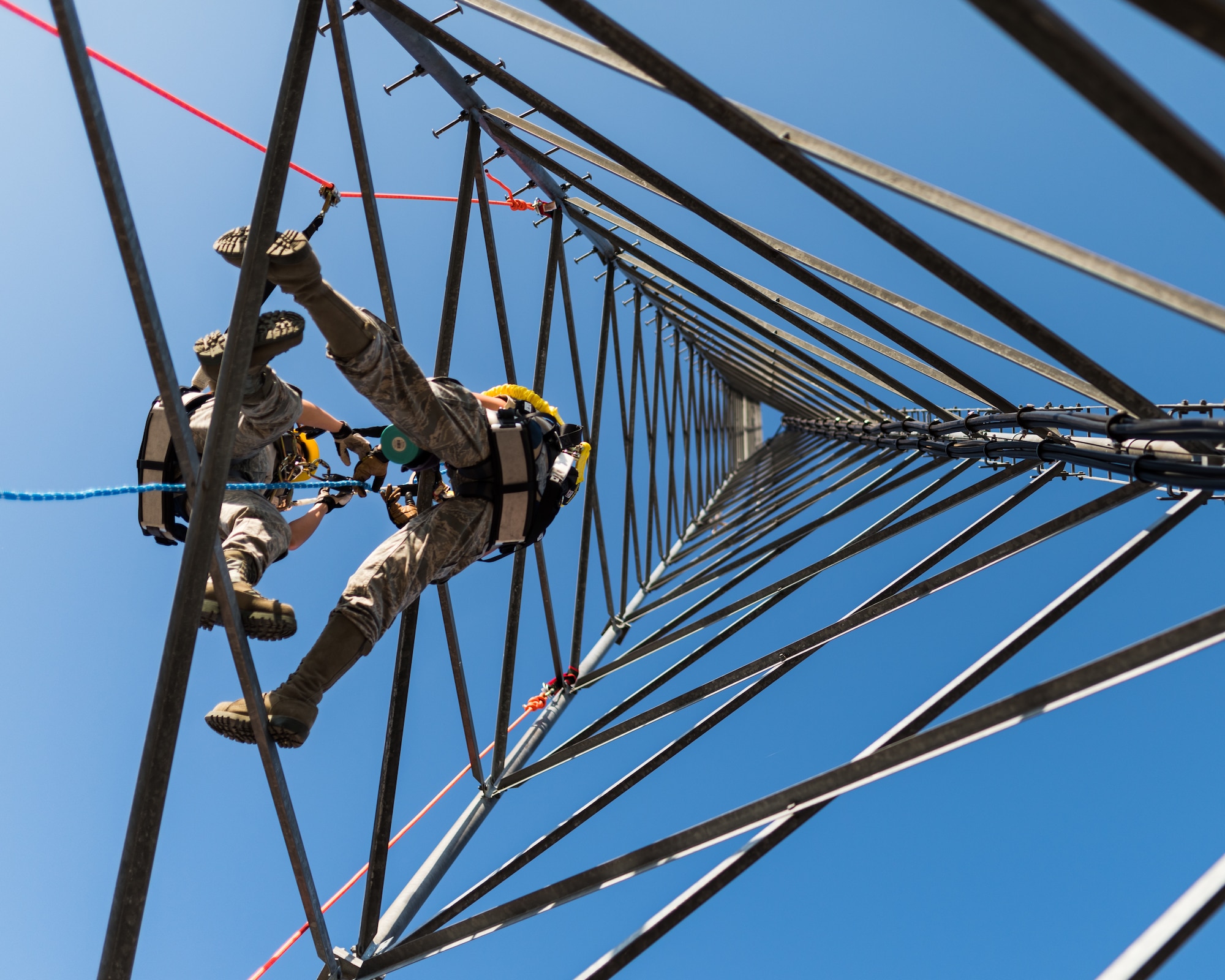 Airman 1st Class Cassandra Herlache, 9th Operation Support Squadron radar, airfield and weather apprentice, executes a climb during