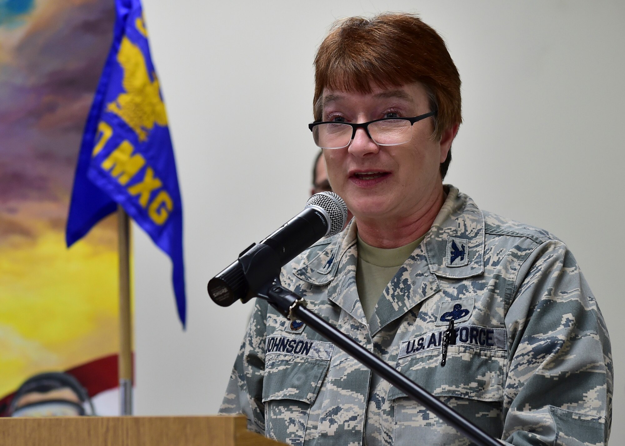 Col. Sharon Johnson took command of the 910th Maintenance Group (MXG), January 12, 2019.