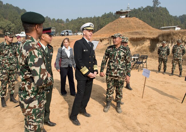 Commander, U.S. Indo-Pacific Command Adm. Phil Davidson tours the Birenda Peace Operations Training Center. This is Davidson’s first visit to Nepal as the USINDOPACOM commander.