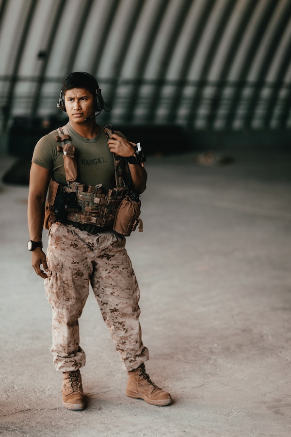 A Marine with 3rd Reconnaissance Battalion, 3rd Marine Division, III Marine Expeditionary Force, listens to a brief at Marine Corps Air Ground Combat Center, Twentynine Palms, Calif., Oct. 25, 2018, as a part of Integrated Training Exercise 1-19. The purpose of ITX is to create a challenging, realistic training environment that produces combat-ready forces capable of operating as an integrated Marine Air Ground Task Force. (U.S. Marine Corps Photo by Sgt. Joshua Elijah Chacon)