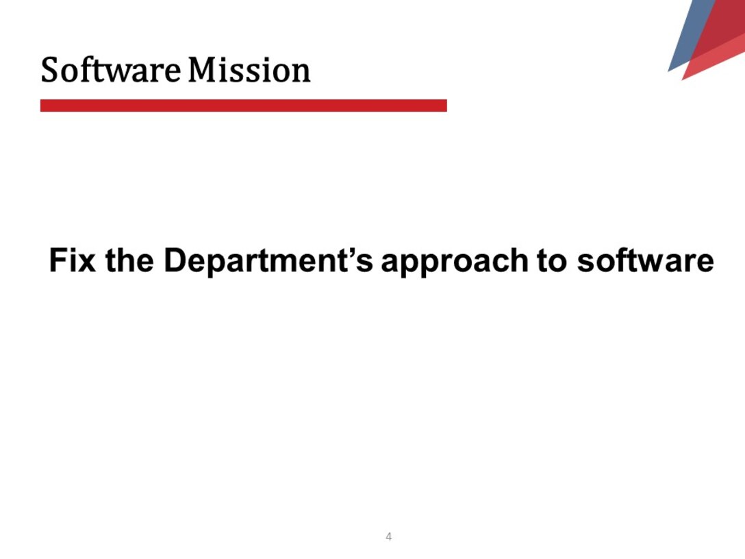 Fix the Department’s approach to software