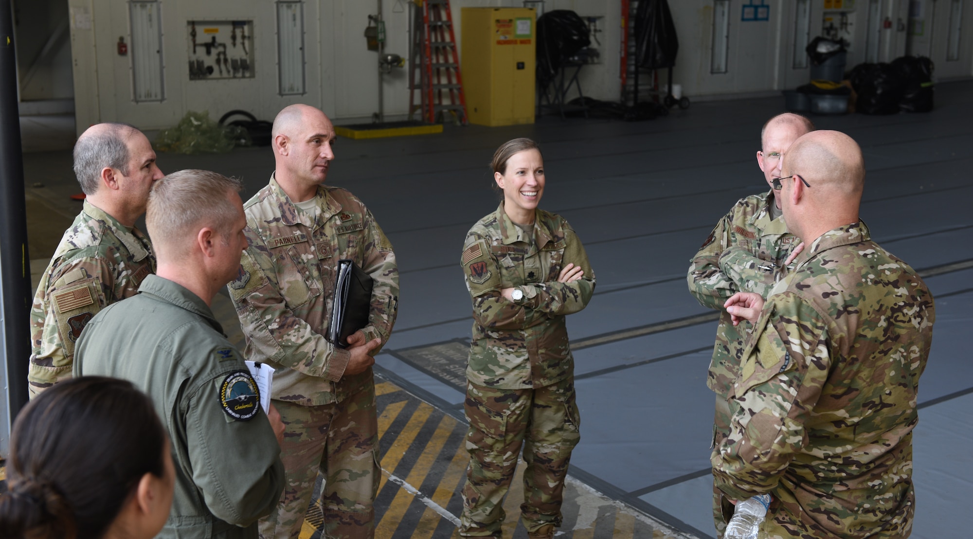 U.S. Air Force officials converse