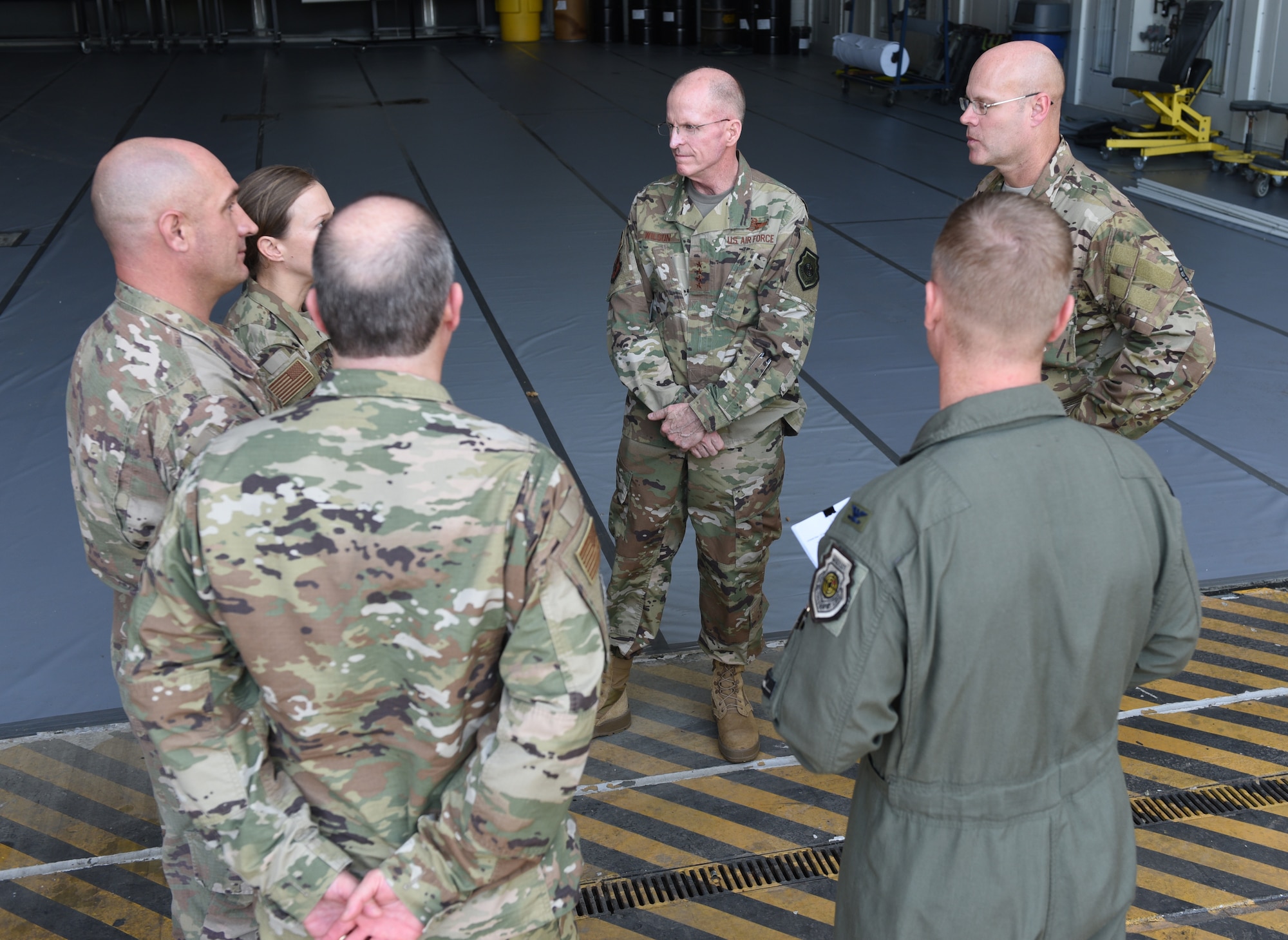 U.S. Air Force officials converse