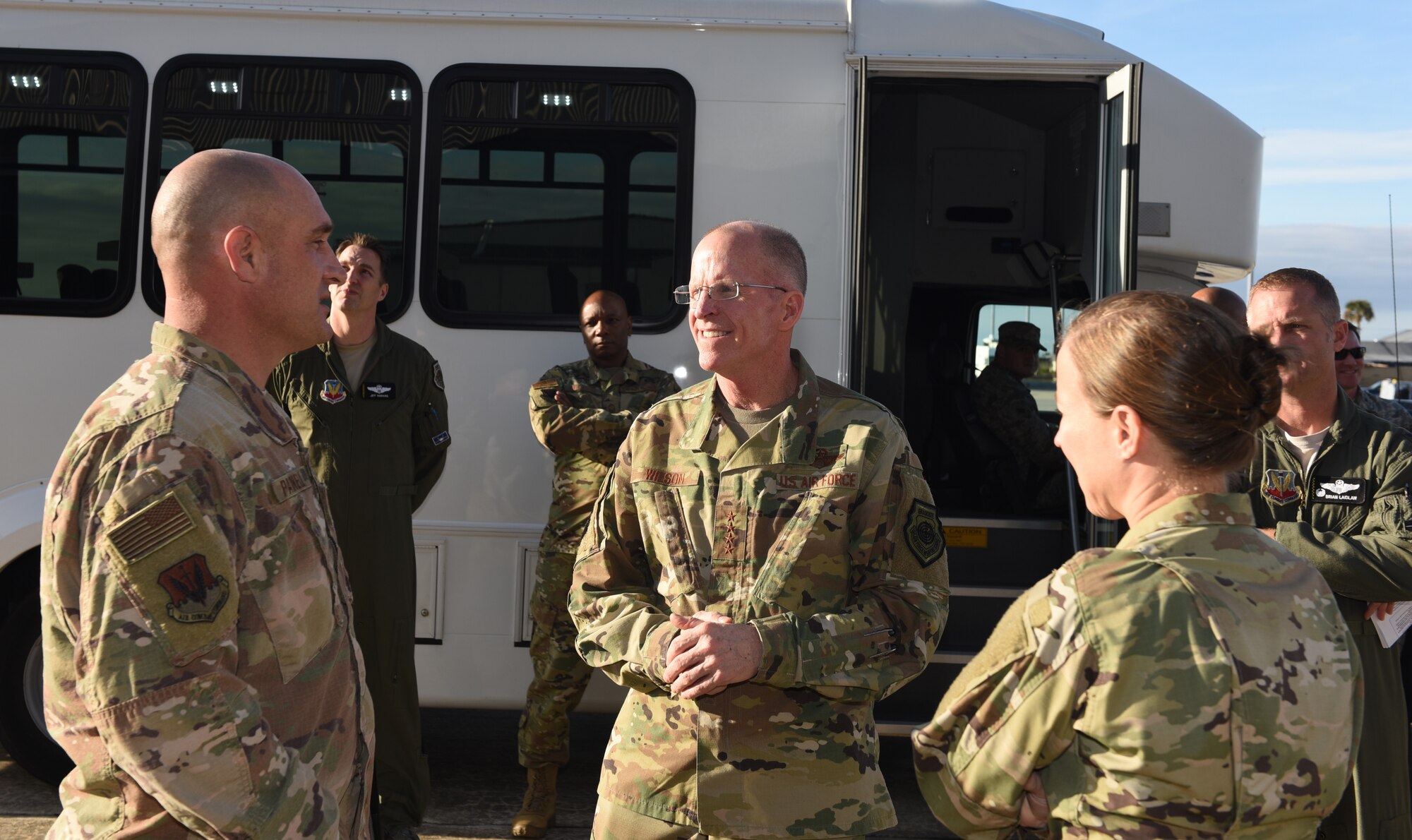 U.S. Air Force officials converse