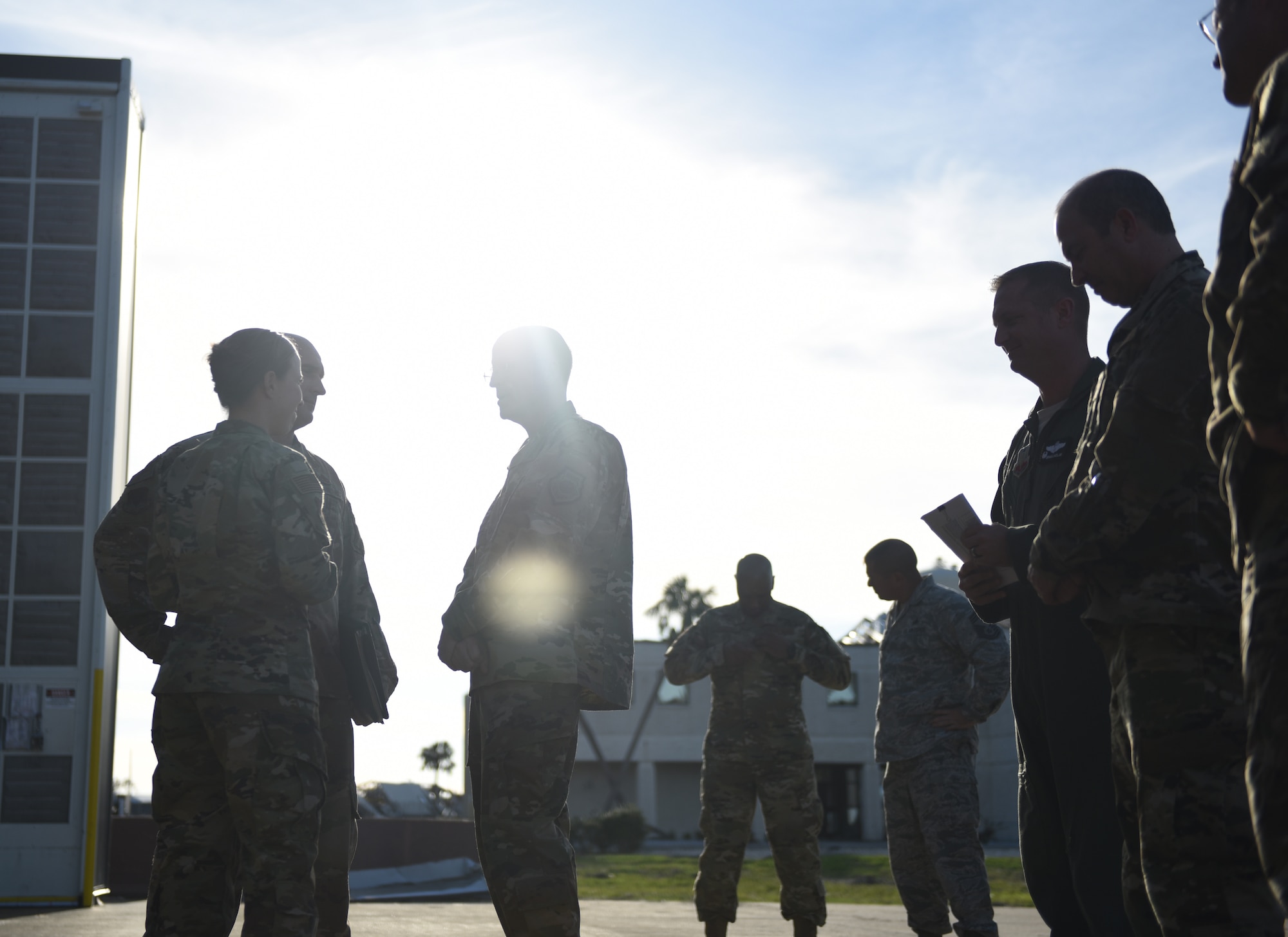 U.S. Air Force officials converse