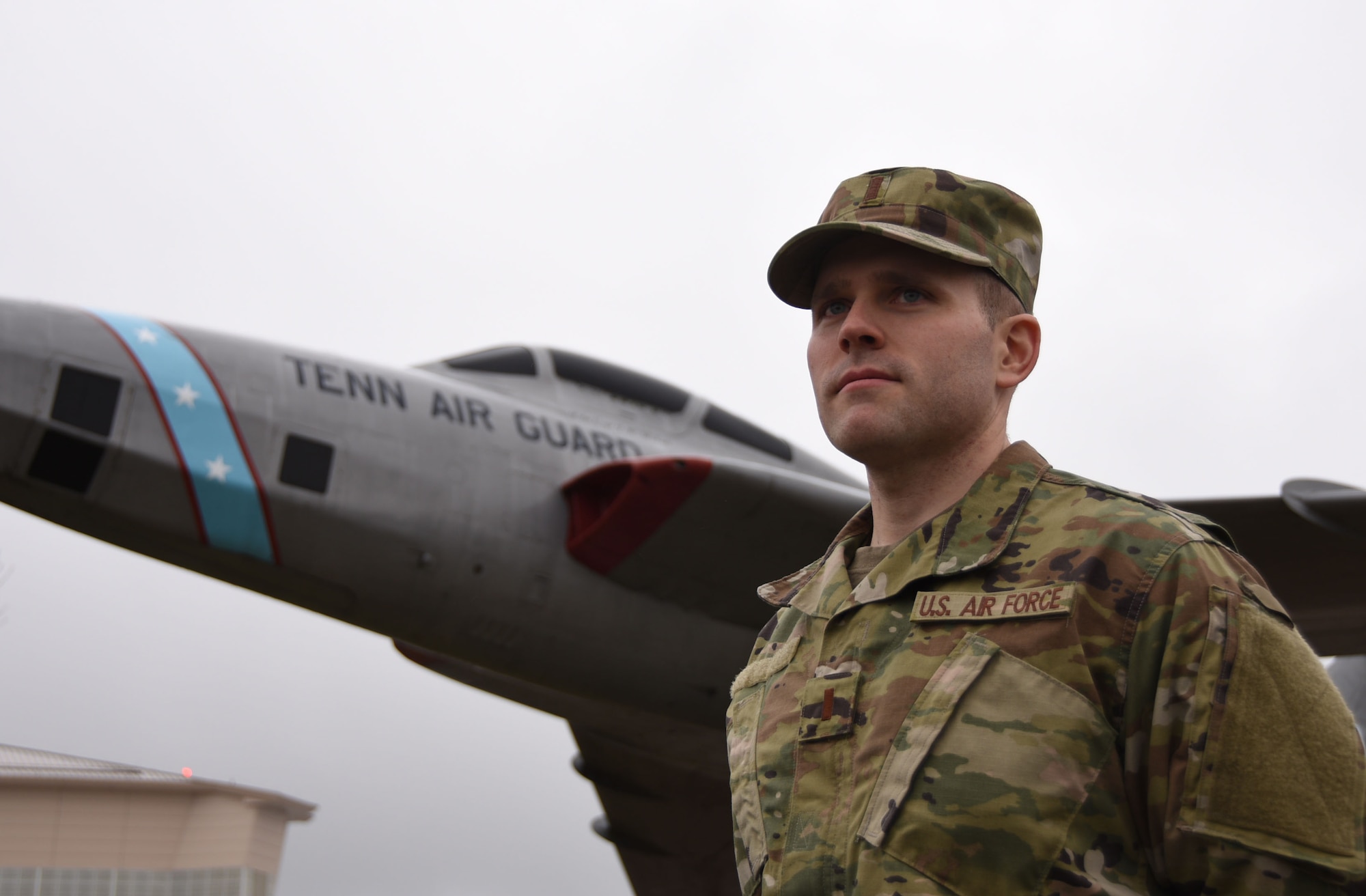 U.S. Air Force 2nd Lt. William, a flight commander at the 118th Wing, Tennessee Air National Guard, poses for a photo on January 13, 2019 at Berry Field Air National Guard base.