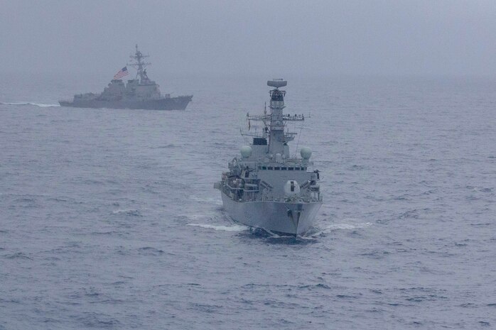 American, British Navies Sail together in South China Sea