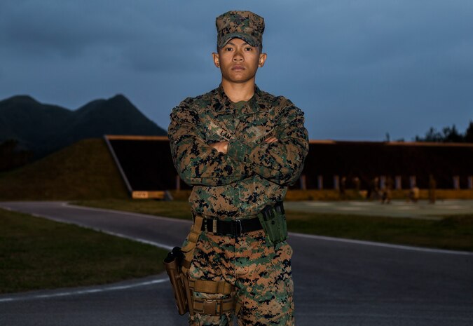 United States Marine Corps Sgt. David Lam, an assistant warehouse chief with 3rd Transportation Support Battalion, pictured here aboard Marine Corps Base Camp Hansen in Okinawa, Japan, was one of seven Marines who acted quickly to save an U.S. Airman’s life following a recent motorcycle accident Dec. 31, 2018.  Lam, a native of San Jose, Calif., reported the accident, checked the injured and stood in the middle of the road directing traffic to allow emergency services to arrive.