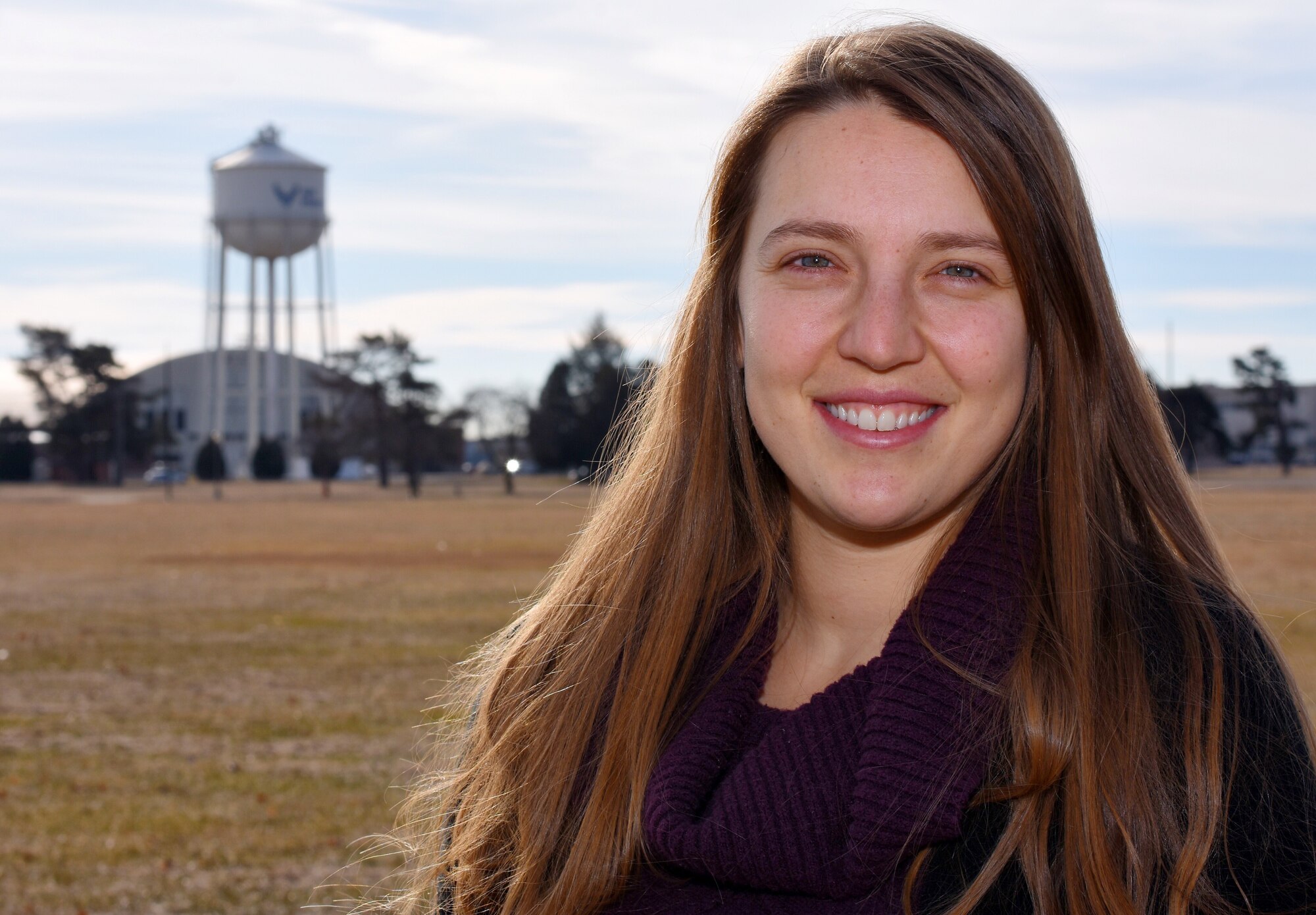 Staff Sgt. Marissa Day, a financial management specialist with the 439th Airlift Wing outside the finance office.