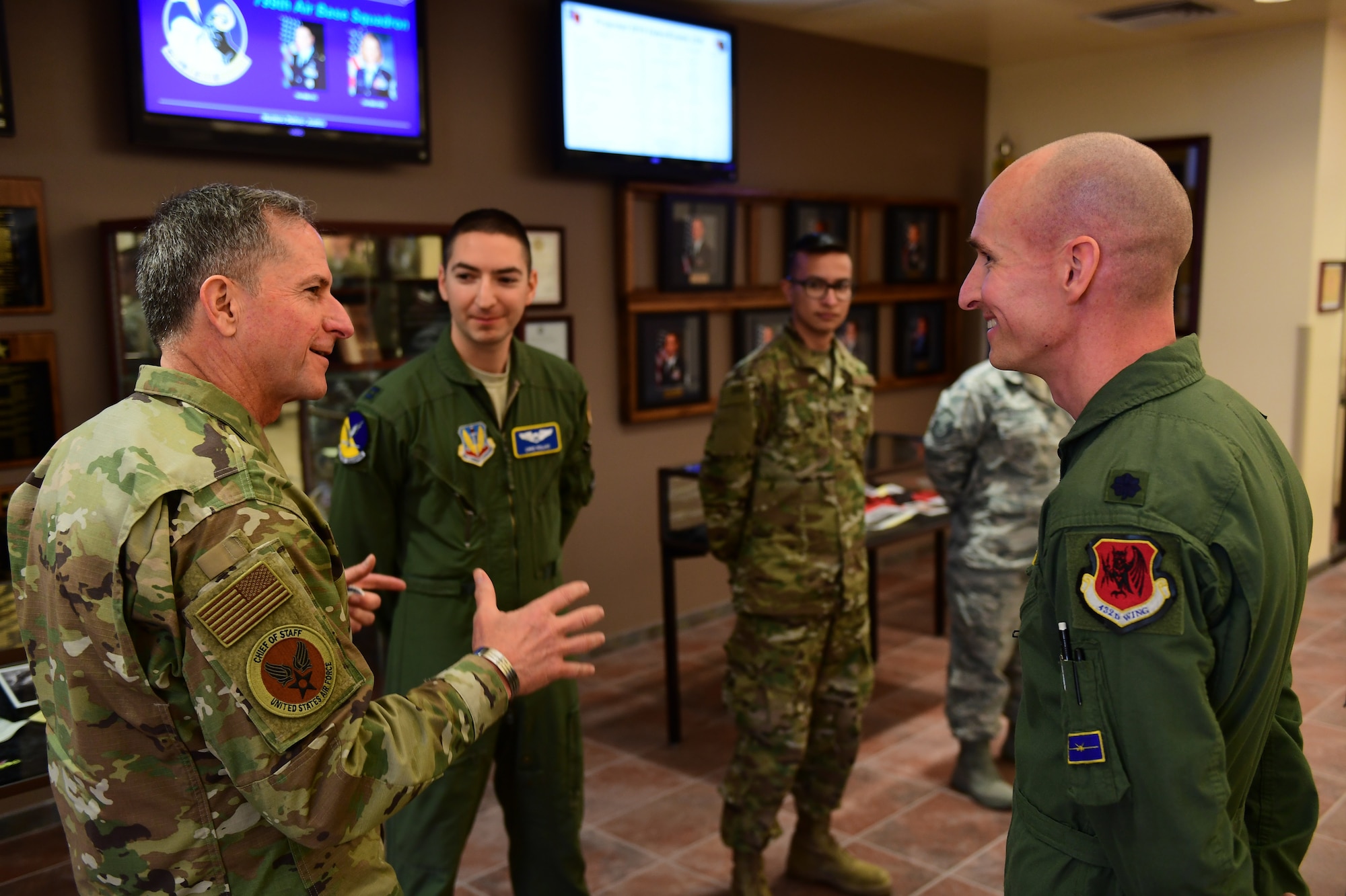 This marked his second time visiting the base in 12 months. (U.S. Air Force photo by Senior Airman Christian Clausen)