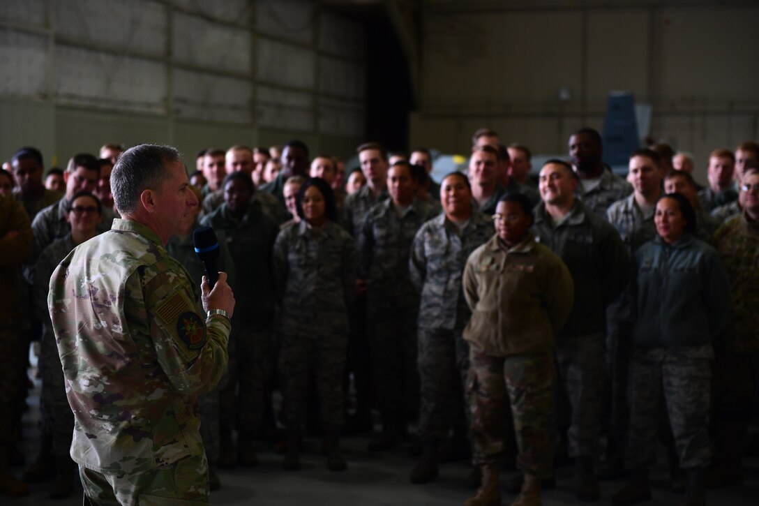 This marked his second time visiting the base in 12 months. (U.S. Air Force photo by Senior Airman Christian Clausen)