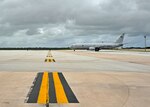 ANDERSEN AIR FORCE BASE, Guam (Jan. 15, 2019) Airman Joseph Harding, assigned to the "Golden Swordsmen" of Patrol Squadron (VP) 47, guides a VP-47 P-8A Poseidon to park following flight operations. Exercise Sea Dragon is an annual, multilateral exercise that stresses coordinated anti-submarine warfare prosecution against both simulated and live targets.