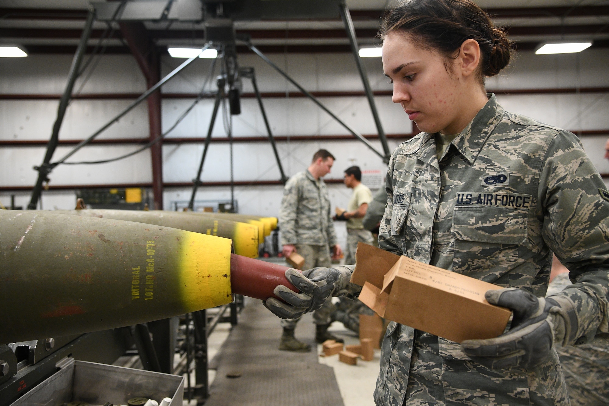 388th Maintenance Squadron Munitions Flight builds bombs during training.