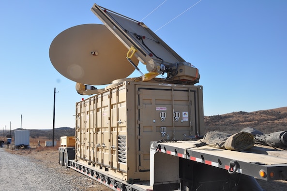 The directed energy system emits an adjustable energy beam that, when aimed at airborne targets such as drones, renders them unable to fly. During the October 2018 experimentation event at White Sands Missile Range, New Mexico, this system used high power microwave to disrupt and destroy small unmanned aerial systems. The 704th Test Group Directed Energy Combined Test Force supported the event as part of the Directed Energy Experimentation Campaign. (U.S. Army photo by Monica K. Guthrie)