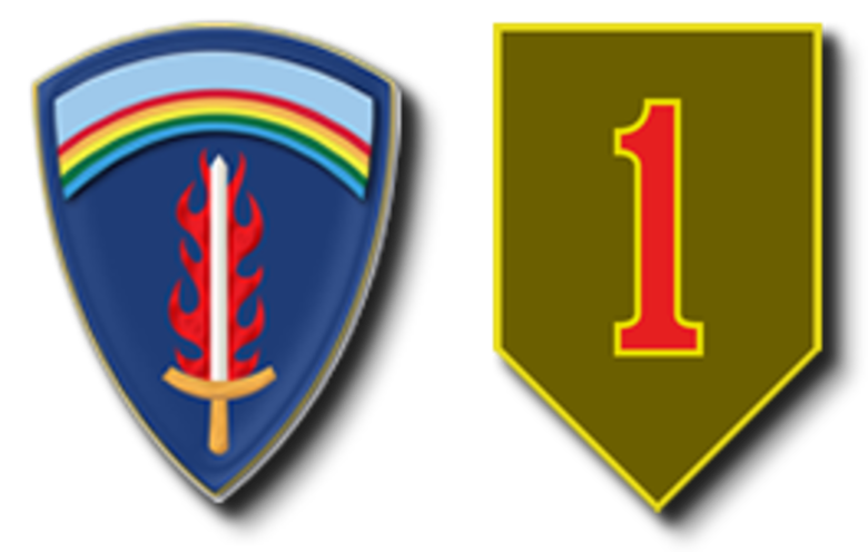 US Army Europe & 1st Infantry Division shoulder patches
