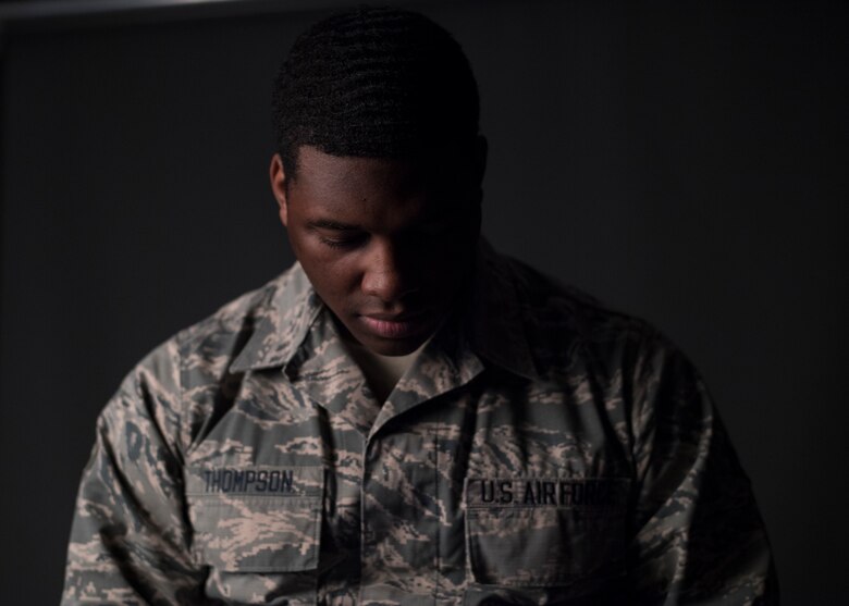 Portrait of Airman 1st Class Octavius Thompson.