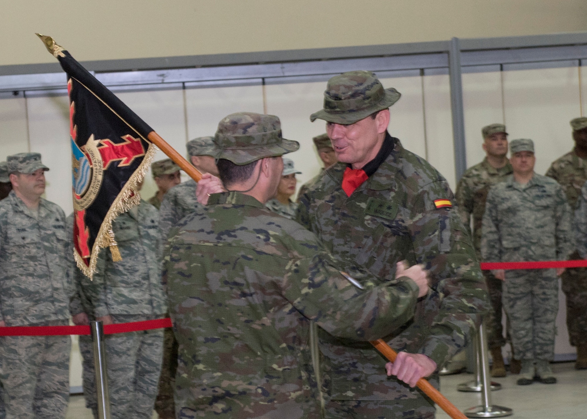 Spanish army Lt. Col. Javier Vazquez Hermoso takes command of the Spanish Patriot Unit during a change of command ceremony, at Incirlik Air Base, Turkey, Jan. 16, 2019.