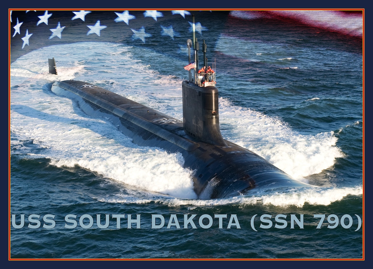 An artist rendering of the Virginia-class submarine USS South Dakota.