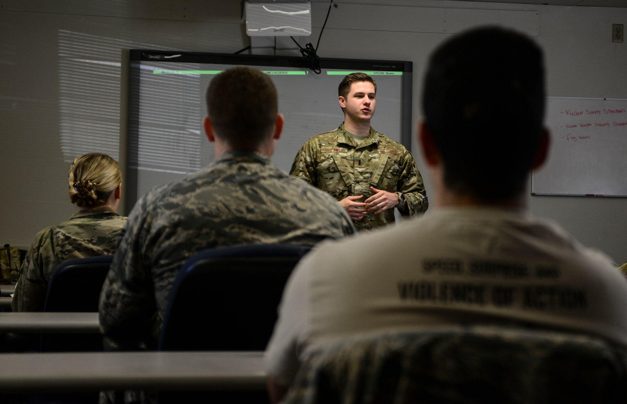 Airmen in a classroom