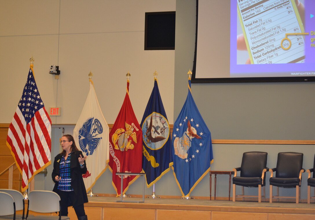 Starr Seip, a nutritionist with DLA Troop Support’s Subsistence supply chain, teaches employee’s about carbohydrates during a diabetes education training, Jan. 15, 2018 in Philadelphia. Seip completed her doctoral dissertation on diabetes last December and a portion of it was published in the December 2018 Issue of the Journal of Food Science and Nutrition.
