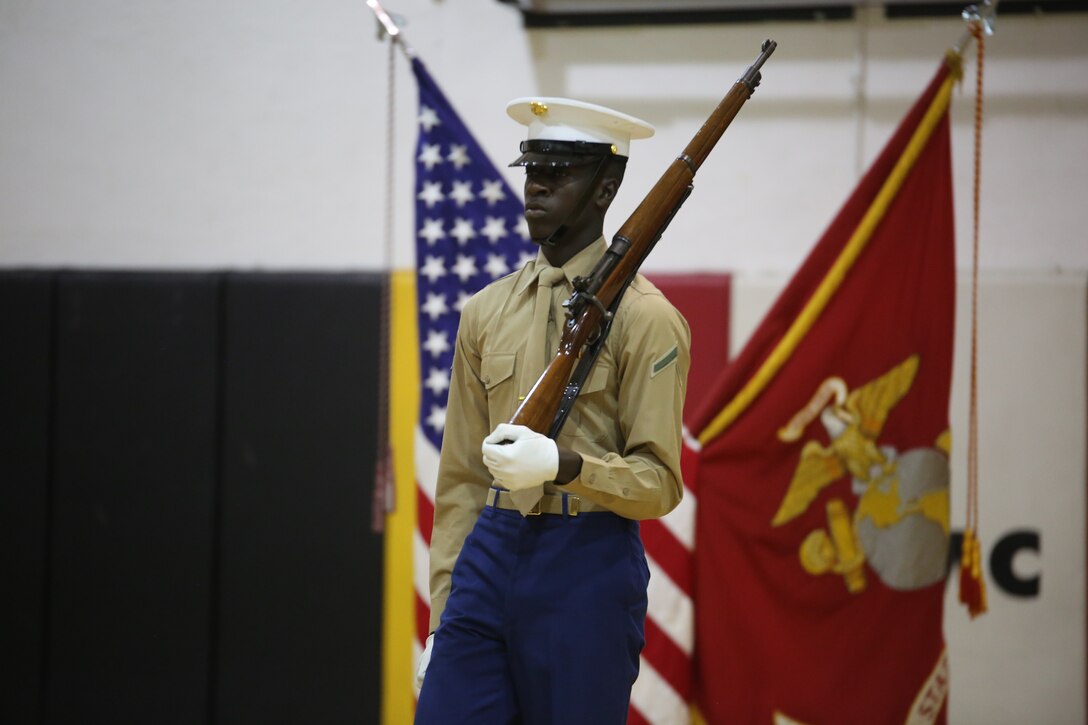 Marines with the U.S. Marine Corps Color Guard conducted Commandant's Four try outs at Marine Barracks Washington, Jan. 24, 2018. The Commandant’s Four, selected and appointed by the Commanding Officer of Marine Barracks Washington D.C., is the official Color Guard entity for the Marine Corps and marches in high-visibility ceremonies across the nation.