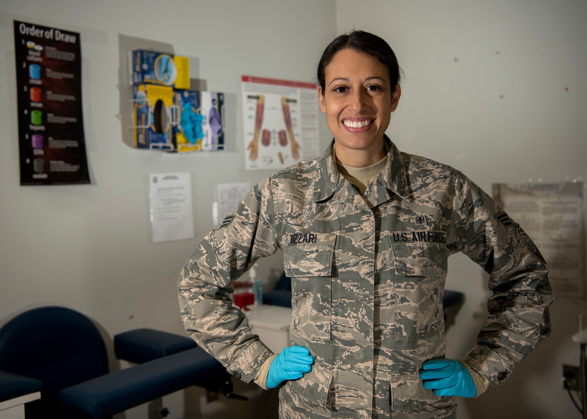 Senior Airman Daniela Rizzari, 104th Medical Group aerospace medical technician, poses for a photo Jan. 18, 2019. Rizzari received the 104th Fighter Wing Technician of the Year award in recognition of her outstanding efforts to improve mission readiness at the wing. (U.S. Air National Guard photo by Airman 1st Class Randy Burlingame)