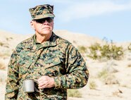 Commandant of the Marine Corps, Gen. Robert B. Neller visits 7th Marine Regiment's training area during exercise Steel Knight (SK) 2019 at Marine Corps Air Ground Combat Center, Twentynine Palms, California, Nov. 30, 2018.