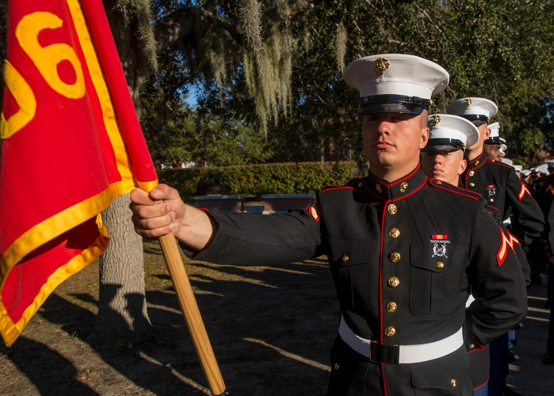 Private First Class Ryan J. Brousseau completed Marine Corps recruit training as the platoon honor graduate of Platoon 3006, Company L, 3rd Recruit Training Battalion, Recruit Training Regiment, aboard Marine Corps Recruit Depot Parris Island, South Carolina, January 25, 2019. Brousseau was recruited by Staff Sergeant Joseph D. Knight from Recruiting Substation Tuscaloosa. (U.S. Marine Corps photo by Lance Cpl. Jack A. E. Rigsby)