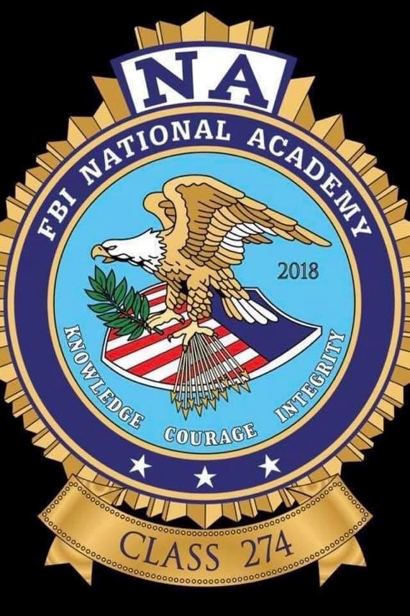 FBI National Academy class logo of Master Sgt. Elizabeth Rodenhauser, 341st Missile Security Forces Squadron NCO in charge of operations. Rodenhauser graduated the FBINAA December 14, 2018. (Courtesy photo)