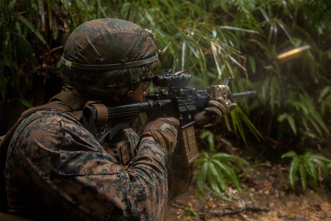 Marines conduct live-fire training.