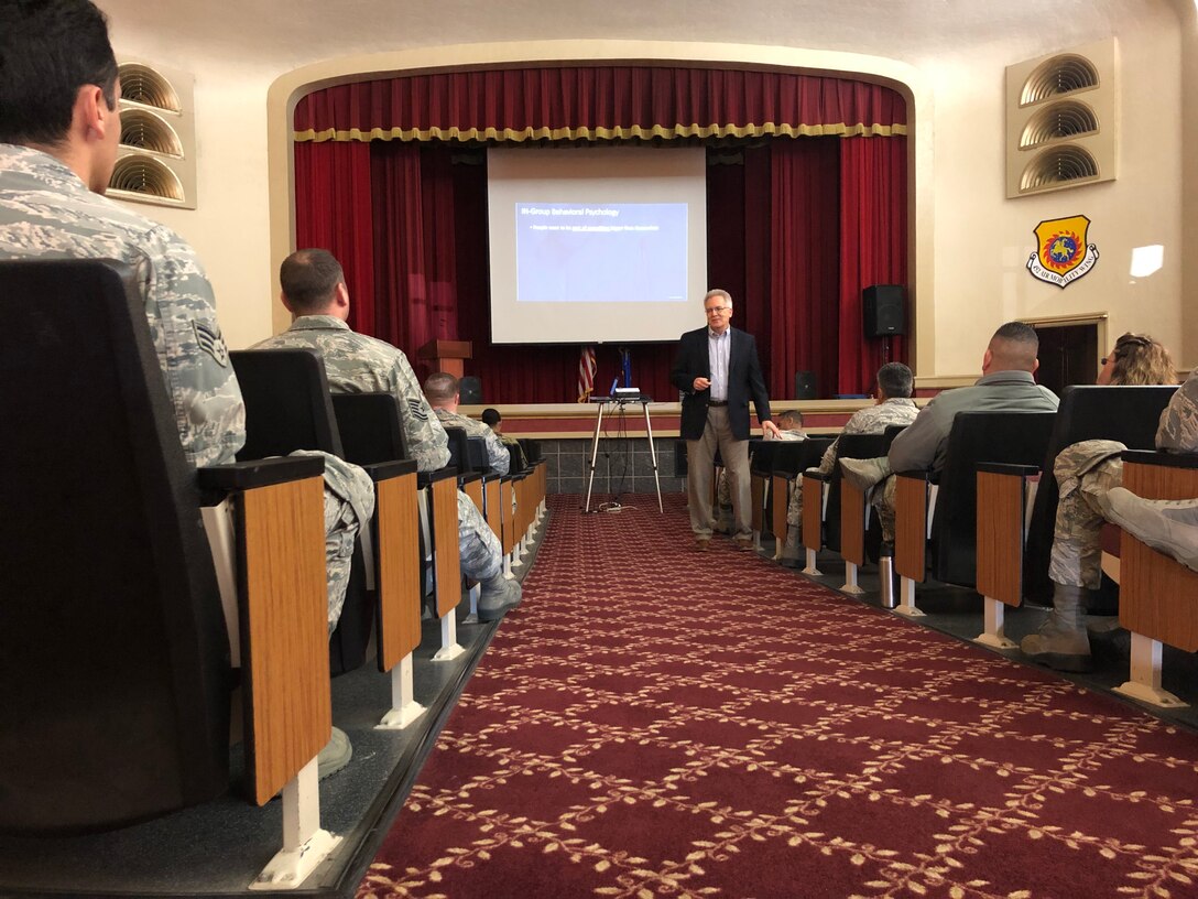 On Jan. 26, 2019 members from March Air Reserve Base, Calif. received a presentation hosted by the Profession of Arms Center of Excellence on Enhancing Human Capital, instructed by Lt. Col. (Ret.) Kevin Adelsen.