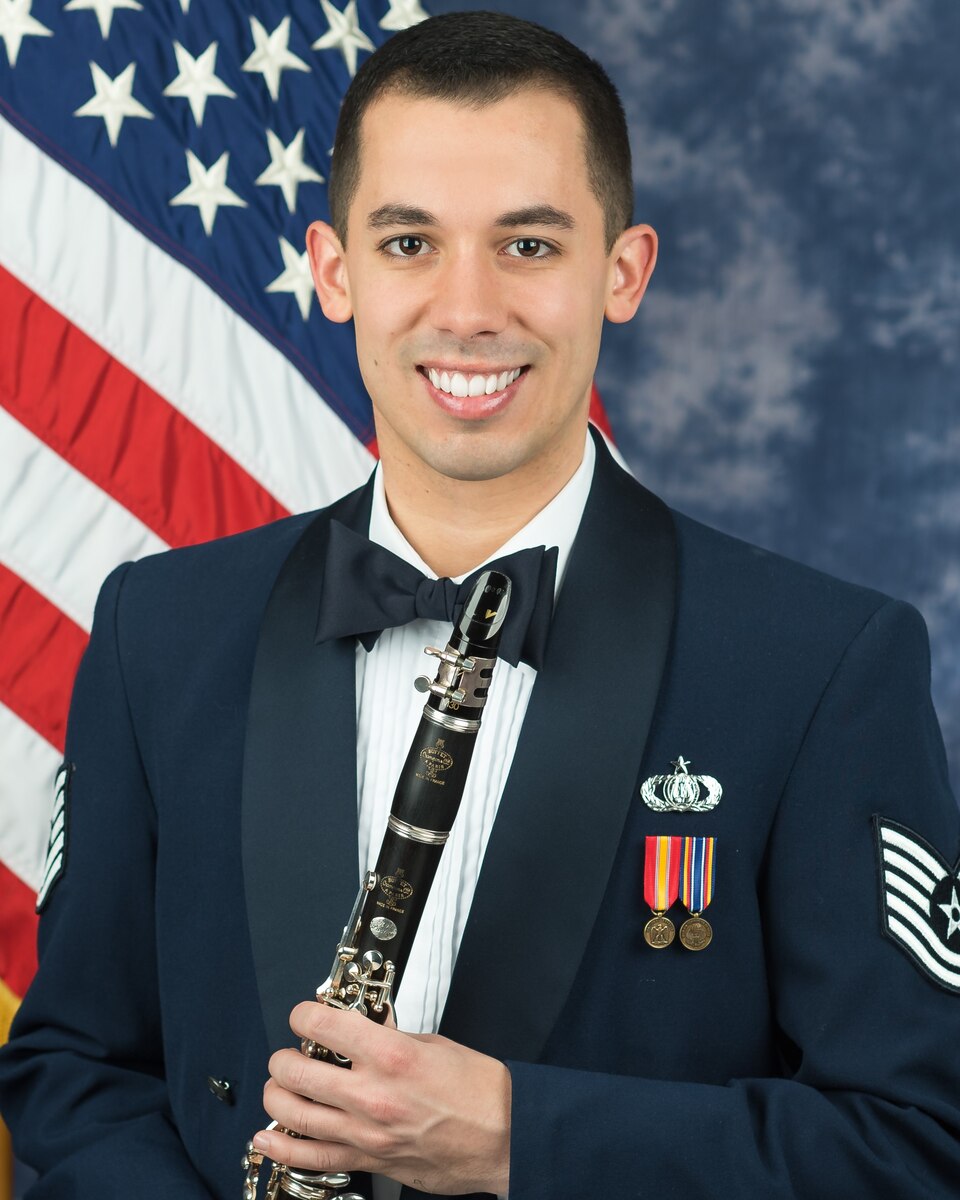 Official photo of Technical Sgt. Joseph Velez, clarinetist with The United States Air Force Band, Joint Base Anacostia-Bolling, Washington, D.C.