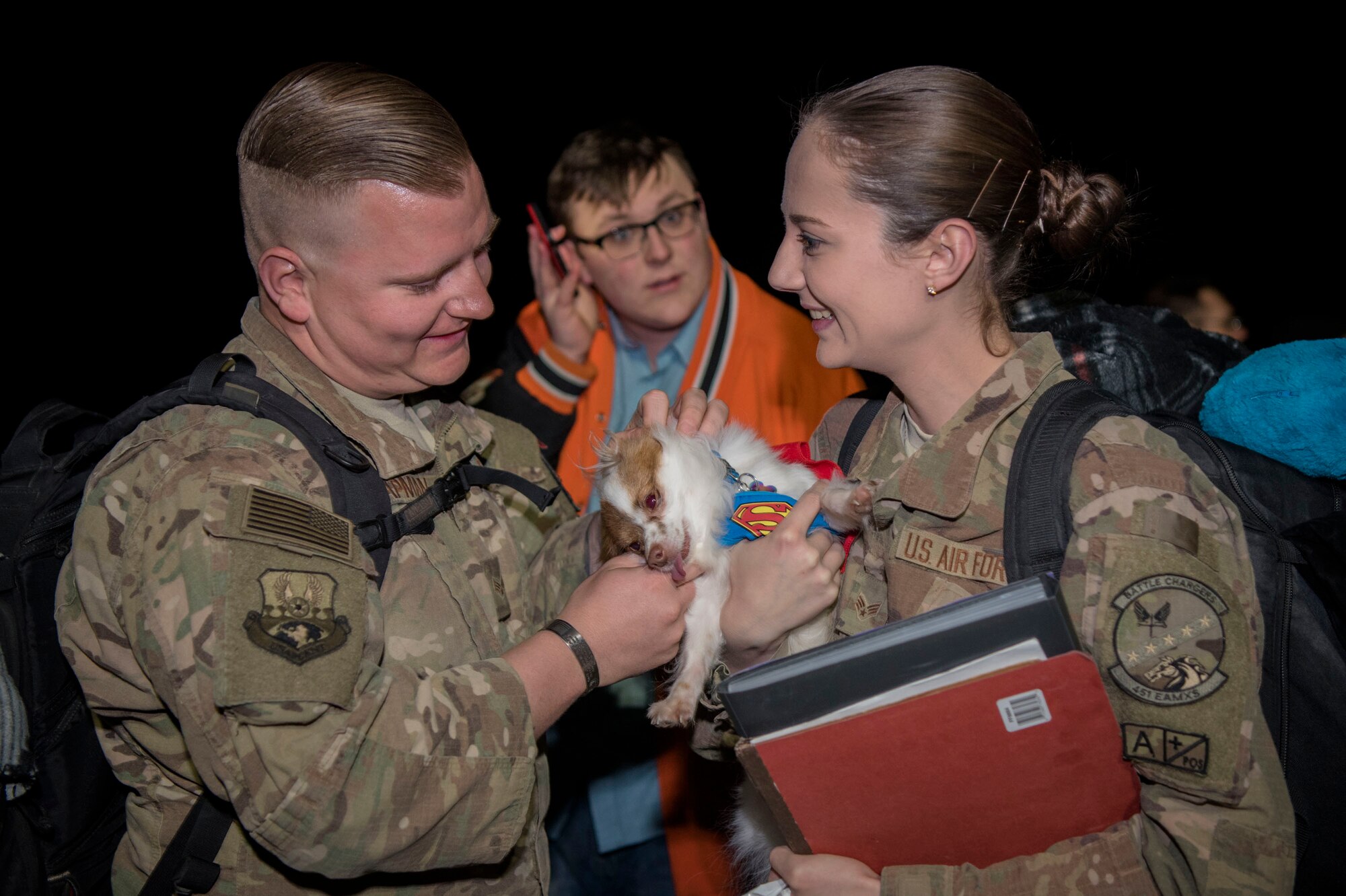 Airmen return to Moody Air Force Base, Ga., from a deployment in southwest Asia, Jan. 24, 2019. Reintegration events like these are especially important to Moody’s Airmen and their families as Moody is the most deployed base in Air Combat Command. (U.S. Air Force photo by Airman Taryn Butler)