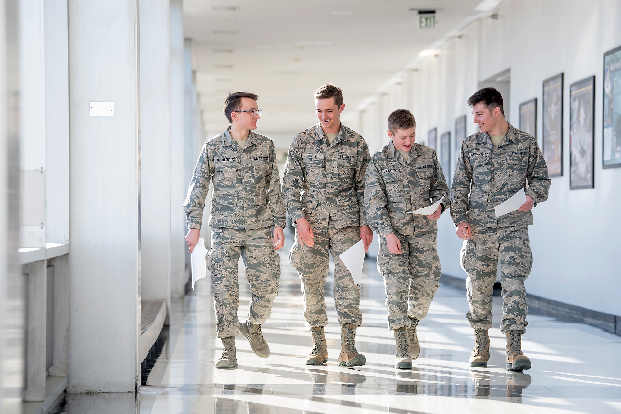 Cadets make their way to class upon returning from winter break