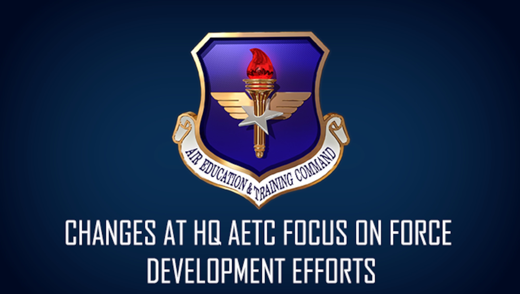 A graphic to support the HQ AETC reorganization article with no image.