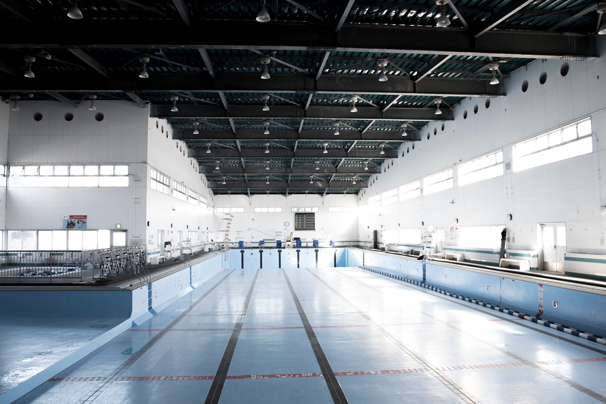 The pool at Yokota Air Base, Japan, is drained for repairs Jan.23, 2019.