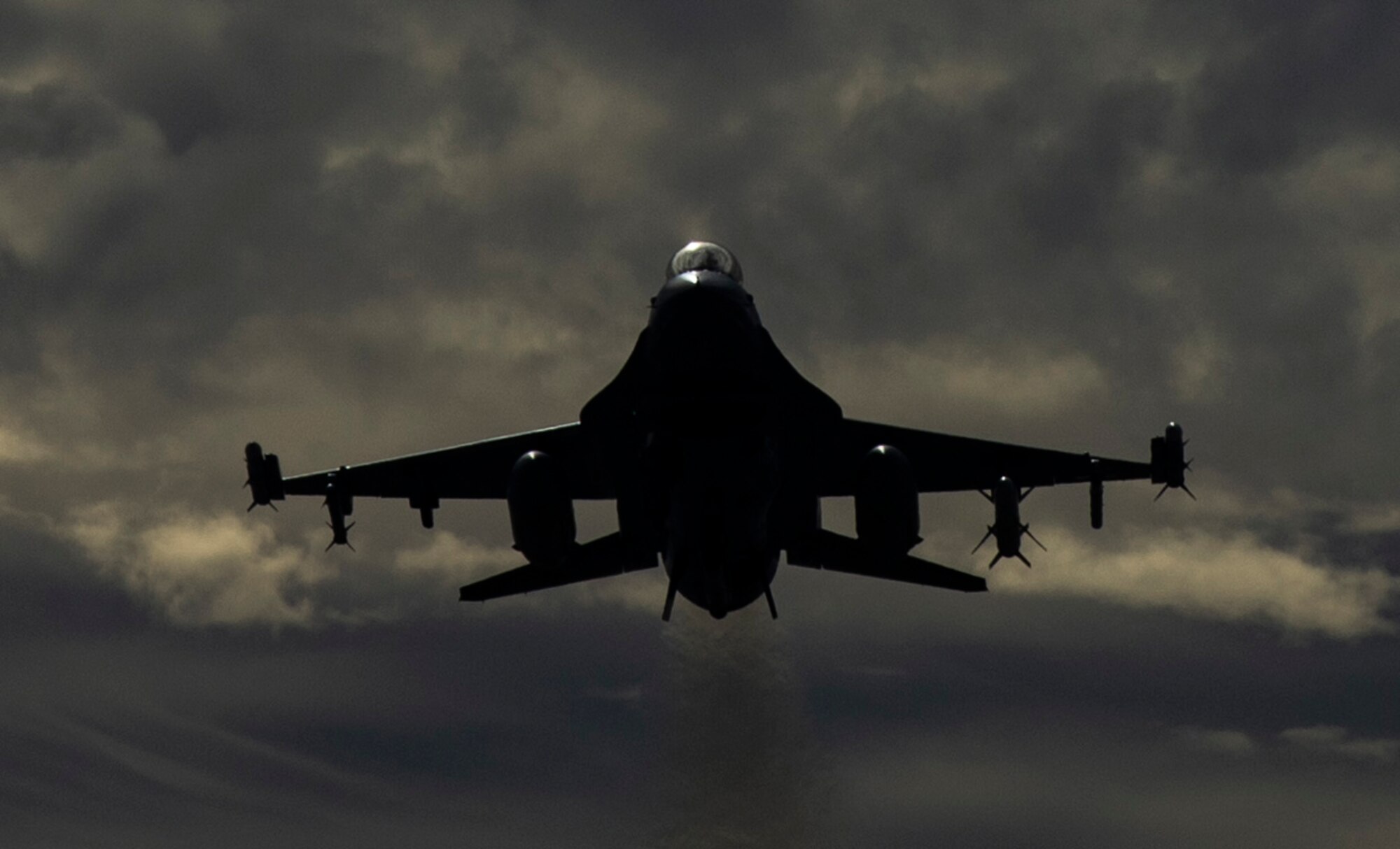 A U.S. Air Force F-16CM Fighting Falcon assigned to the 79th Fighter Squadron (FS) takes-off from the flightline during Exercise Red Flag 19-1 at Nellis Air Force Base, Nev., Jan. 28, 2019.