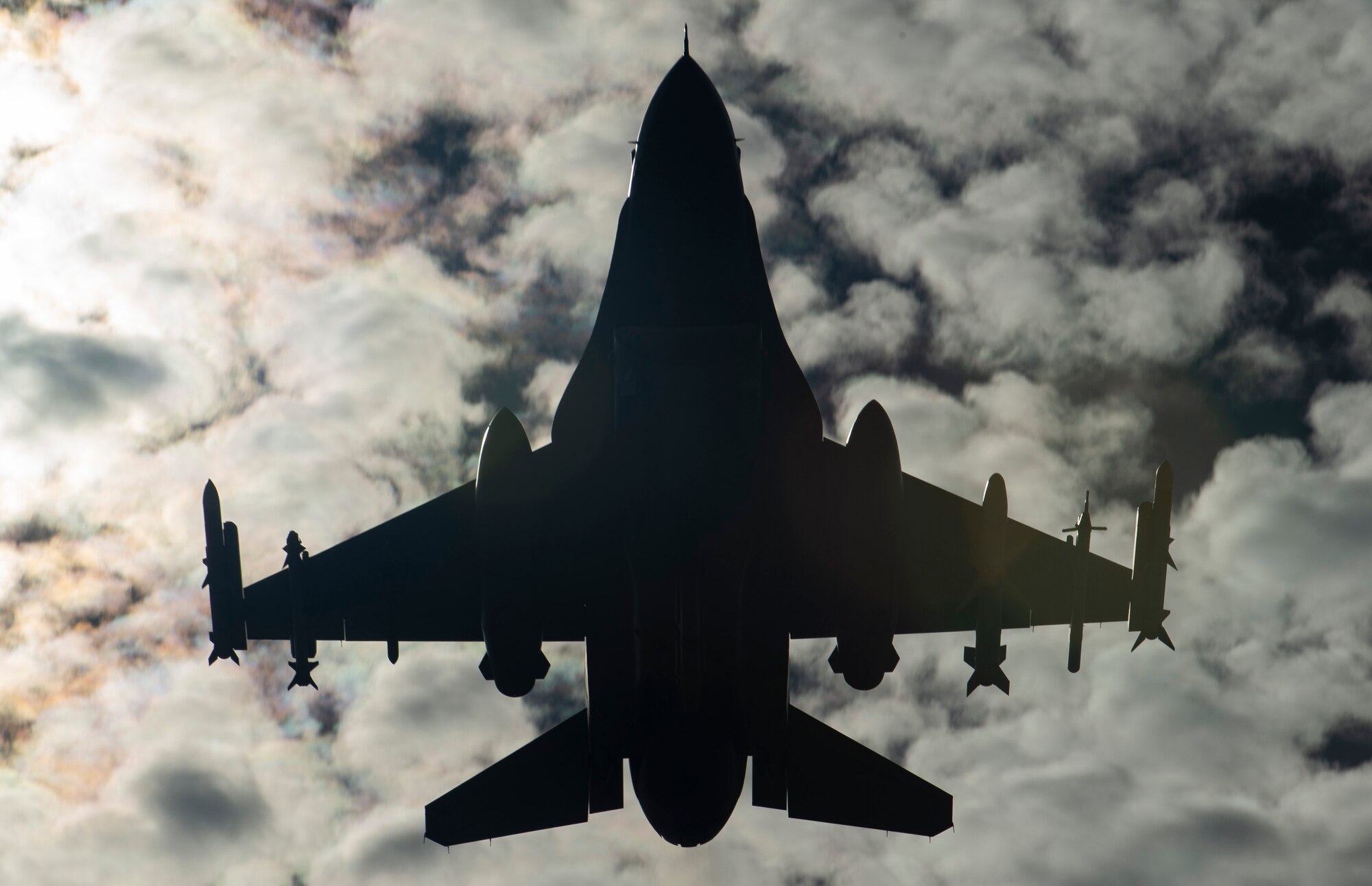 A U.S. Air Force F-16CM Fighting Falcon assigned to the 79th Fighter Squadron (FS) takes-off from the flightline during Exercise Red Flag 19-1 at Nellis Air Force Base, Nev., Jan. 28, 2019.