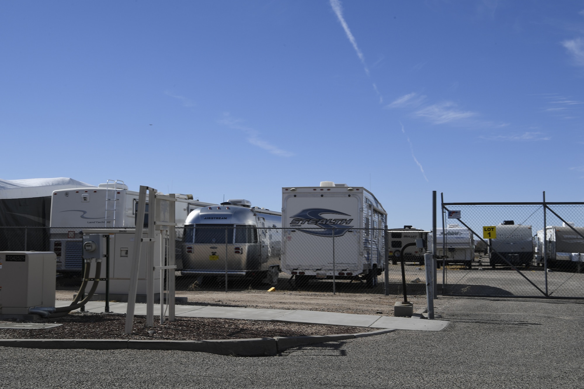 The recreational vehicle storage area is located on Kirtland Drive SE, one block west of the Carlisle gate. (U.S. Air Force photo by Staff Sgt. J.D. Strong II)