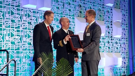 Naval Surface Warfare Center, Crane Division (NSWC Crane) was recognized before an international audience for its contributions to the electronics industry with the IPC - Association Connecting Electronics Industries Peter Sarmanian Corporate Recognition Award. The award was presented to NSWC Crane representatives at the annual IPC APEX EXPO 2019 in San Diego, California on January 29.