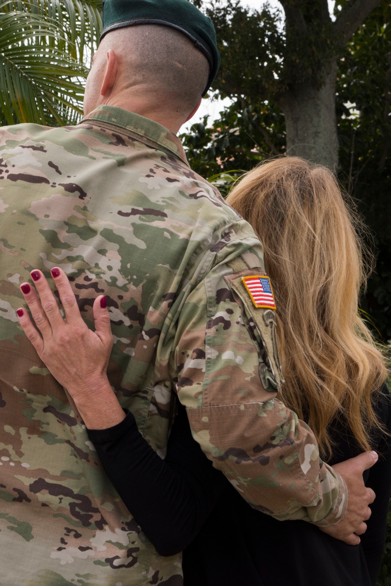 The spouse of Master Sgt. John Chapman, a Congressional Medal of Honor recipient, attends a ceremony for U.S. Air Force Master Sgt. John Chapman at MacDill Air Force Base, Fla., Jan. 30, 2019.