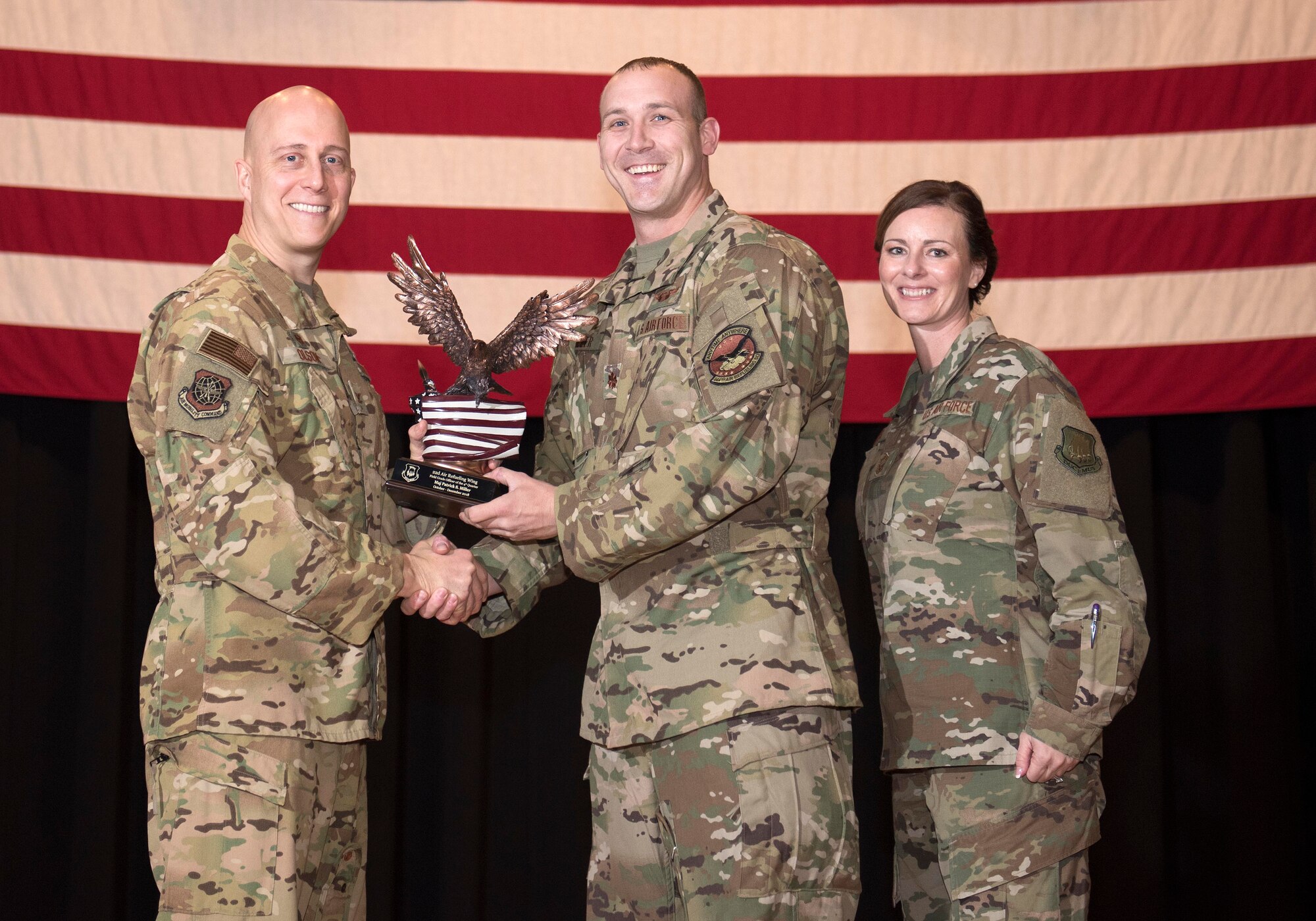 McConnell Air Force Base's 4th Quarter Award Winners at McConnell AFB, Kan., Jan. 30, 2019. Members not present are not pictured. (U.S. Air Force photo by Staff Sgt. David Bernal Del Agua)