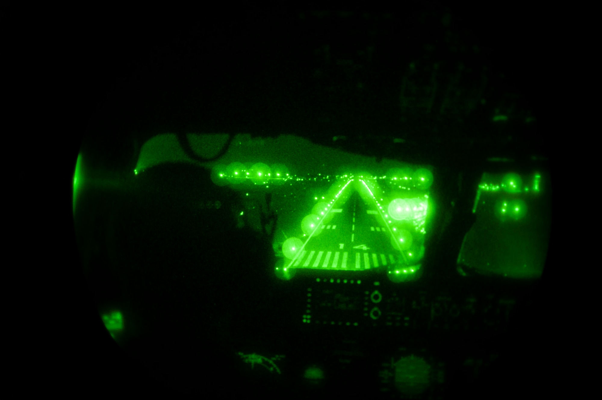 A pilot from the 204th Airlift Squadron lands a C-17 Globemaster III