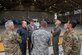 U.S. Air Force Lt. Gen. Steven Kwast, Air Education and Training Command commander, views the state of the hangar housing MU-2 aircraft Jan. 24, 2019, at Tyndall Air Force Base, Fla. The MU-2 is a contracted training aircraft that is crucial to the 337th Air Control Squadron's training mission. The MU-2s were the final piece needed for the ACS to resume classes following Hurricane Michael. (U.S. Air Force photo by Staff Sgt. Peter Thompson)