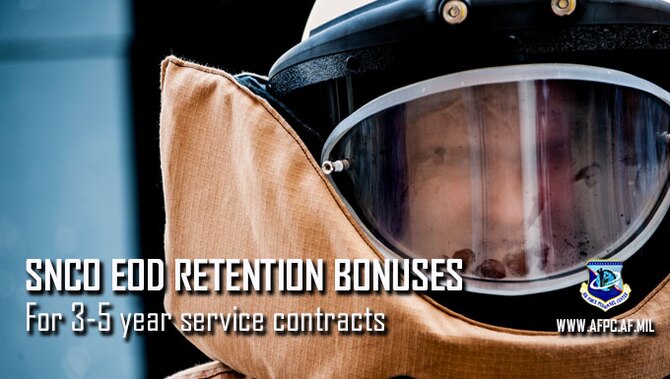 Senior NCO EOD retention bonuses for 3-to-5 year service contracts