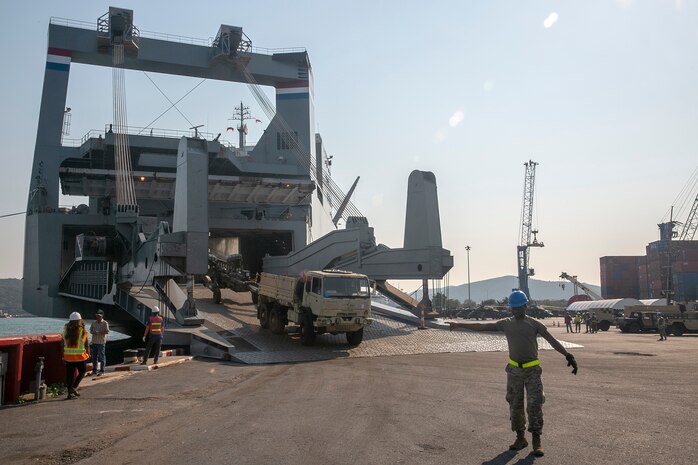 Military Sealift Command-Charter Cape Hudson Sails the Pacific Pathways, Delivers for Cobra Gold