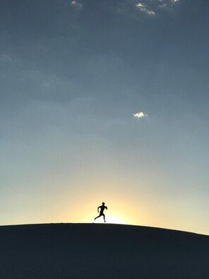 Physical fitness will always be the foundation of 2nd Lt. Thompson’s, 49th Wing Public Affairs officer, daily resiliency practices, but his personal goal is to overcome more difficult physical challenges every year. Thompson’s goal for 2019 is to train and compete in an Ironman Triathlon in 2020. (Courtesy photo)