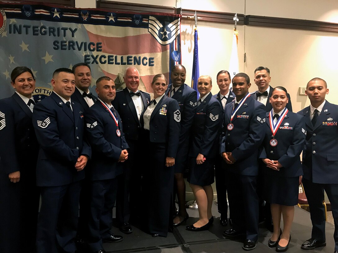 Col. Scott McLaughlin, 349th Air Mobility Wing Commander, Chief Master Sgt. Teresa Serrano, 349th Mission Support Group, and First Sergeant Master Sgt. Tania McGuire, 349th Force Support Squadron, where all on hand to give a big "Congratulations" to the 349th Air Mobility Wing's most recent Airman Leadership School graduates. Great job everyone!

Senior Airman Brandi Roberts, 349th ASTS
Staff Sgt. Steven Reyes, 349th FSS
Senior Airman Sahin Arslan, 349th FSS
Senior Airman Leilani Brown, 349th FSS
Senior Airman Kevin Baker, 349th FSS
Senior Airman Lucero Rodriguez, 349th FSS