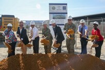 Norfolk Naval Shipyard (NNSY) held a groundbreaking for its new production training facility July 1, which will consolidate training currently spread across 26 different NNSY locations and eight departments into a single 157,000 square-foot, $64.7 million dollar facility.  Participants in the groundbreaking, from left to right, are: Danielle Beamon, NNSY Acting Code 900 Training Group Superintendent; Craig Shadle, RQ Construction, LLC, Project Executive; Congressman Bobby Scott, 3rd Congressional District of Virginia; Captain Kai Torkelson, Shipyard Commander; David Wickersham, aide to Congresswoman Elaine Luria, 2nd Congressional District of Virginia; Commander Ben Wainwright, Naval Facilities Engineering Command Public Works Officer; Robert Fogel, Shipyard Infrastructure Optimization Project Superintendent; Chakeita Dickson, NNSY Command University Leadership Development Branch Head.